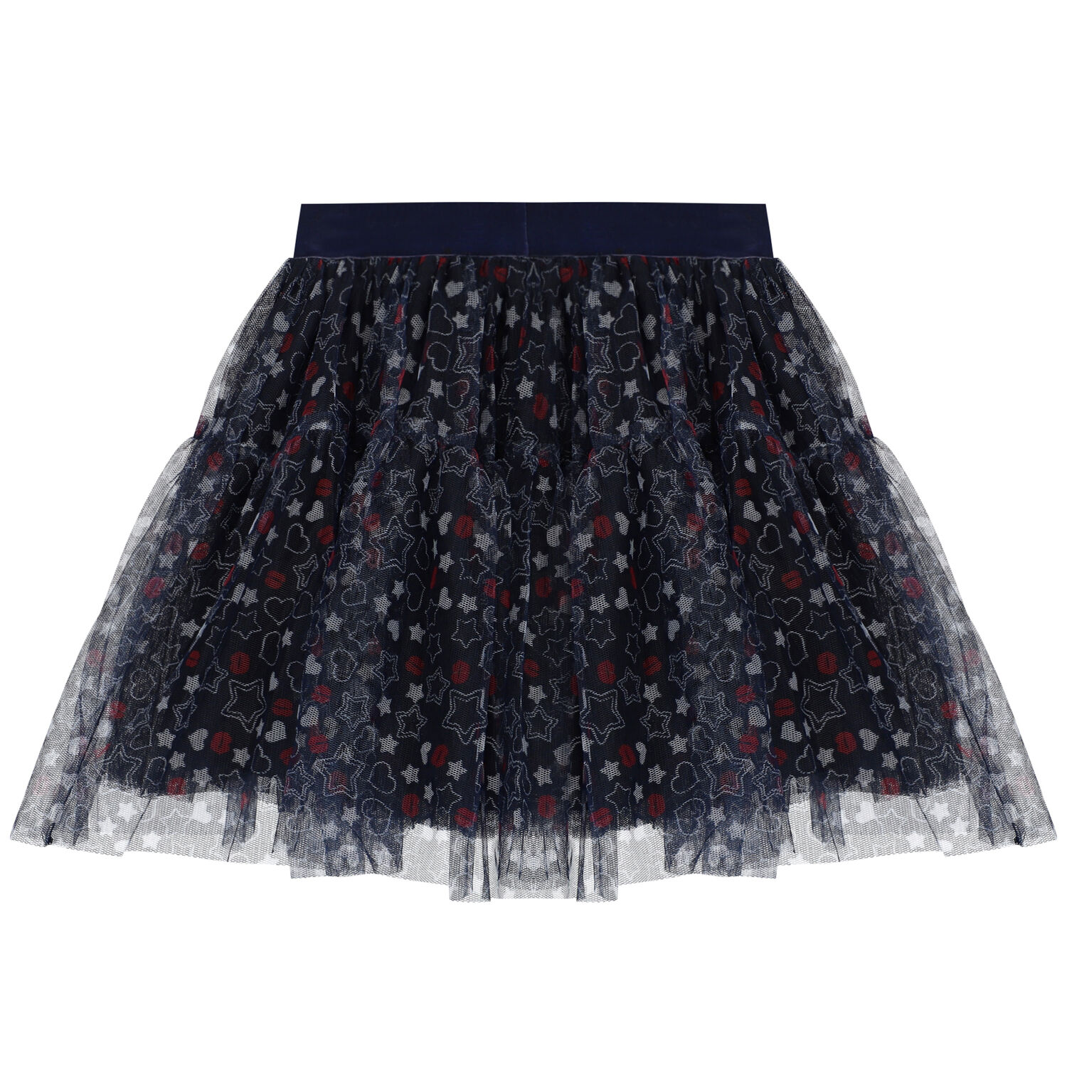 Girls Navy Stars Tulle Skirt, 1, hi-res image number null
