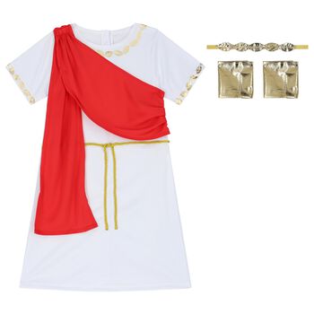 Boys White & Red Toga Costume