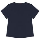 Girls Navy Blue Logo T-Shirt, 1, hi-res