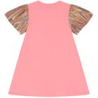 Girls Pink & Gold Logo Dress, 2, hi-res