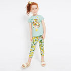 Girls Aqua Graphic Leggings Set, 1, hi-res