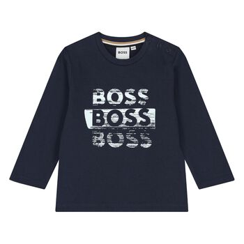 Younger Boys Navy Blue Long Sleeve Top