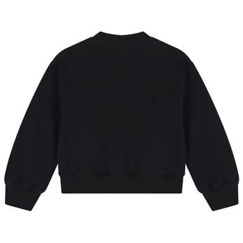 Girls Mini Me Black Flamingo Logo Sweatshirt