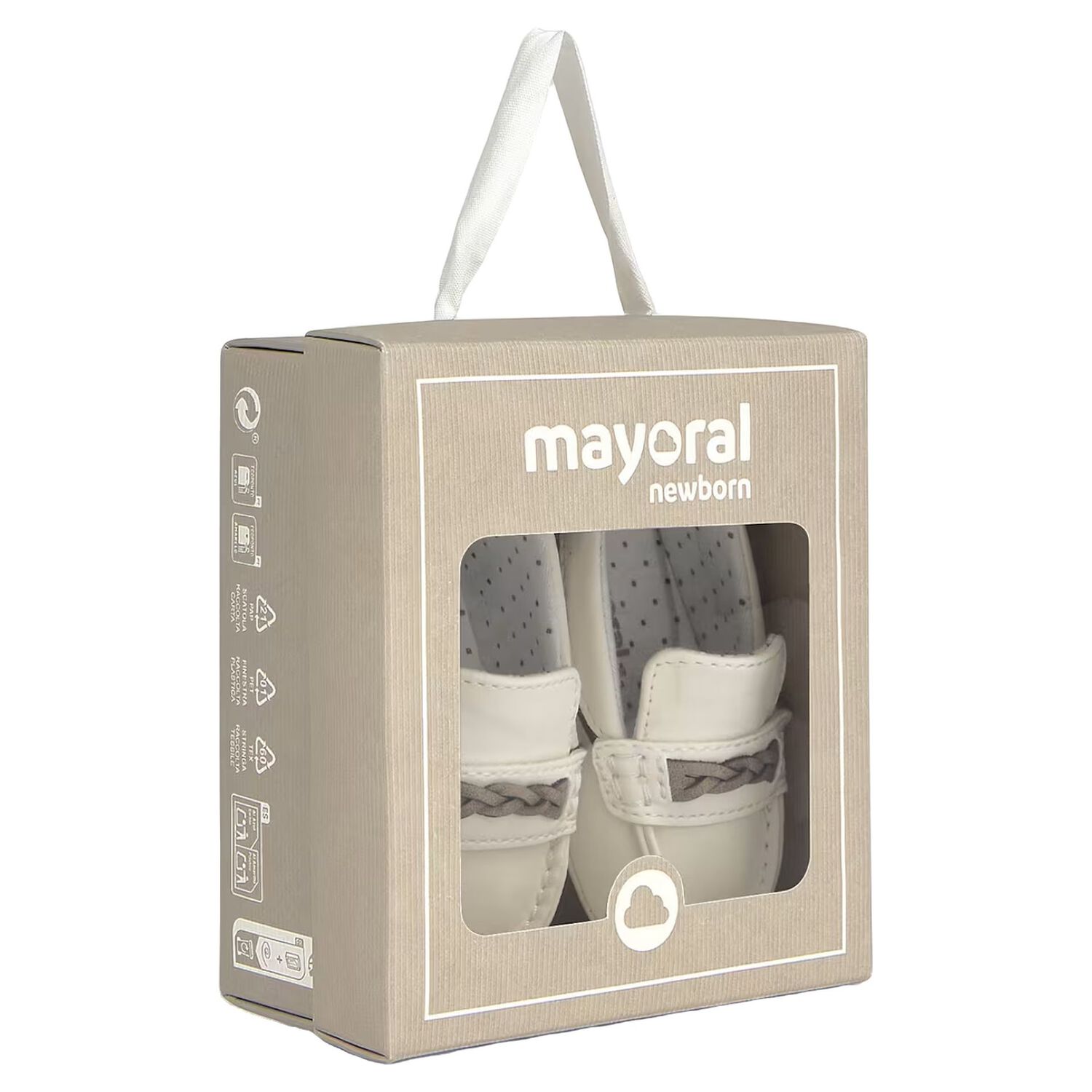 Baby Boys Ivory Leather Pre Walker Moccasins, 4, hi-res