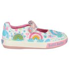 Girls Ivory & Pink Logo Shoes, 1, hi-res