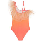 Girls Orange Jelly Fish Ruffle Swimsuit, 2, hi-res