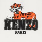 Boys White Tiger Logo Long Sleeve Top, 1, hi-res