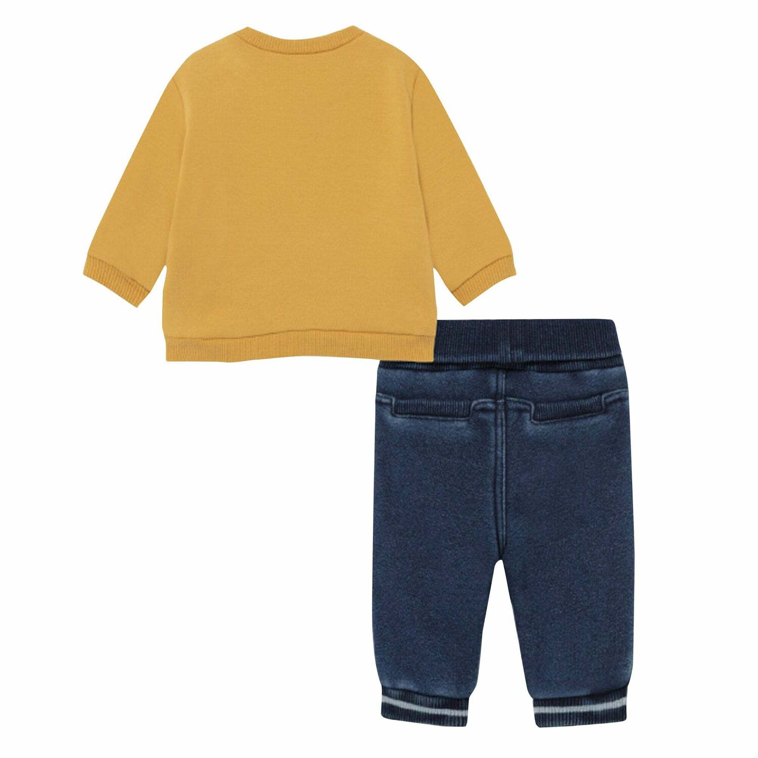 Baby Boys Yellow & Navy Trousers Set, 1, hi-res