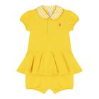 Baby Girls Yellow Logo Romper, 1, hi-res