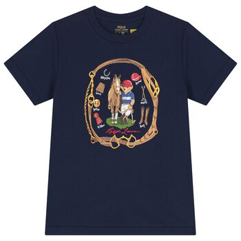 Boys Navy Blue Polo Bear T-Shirt