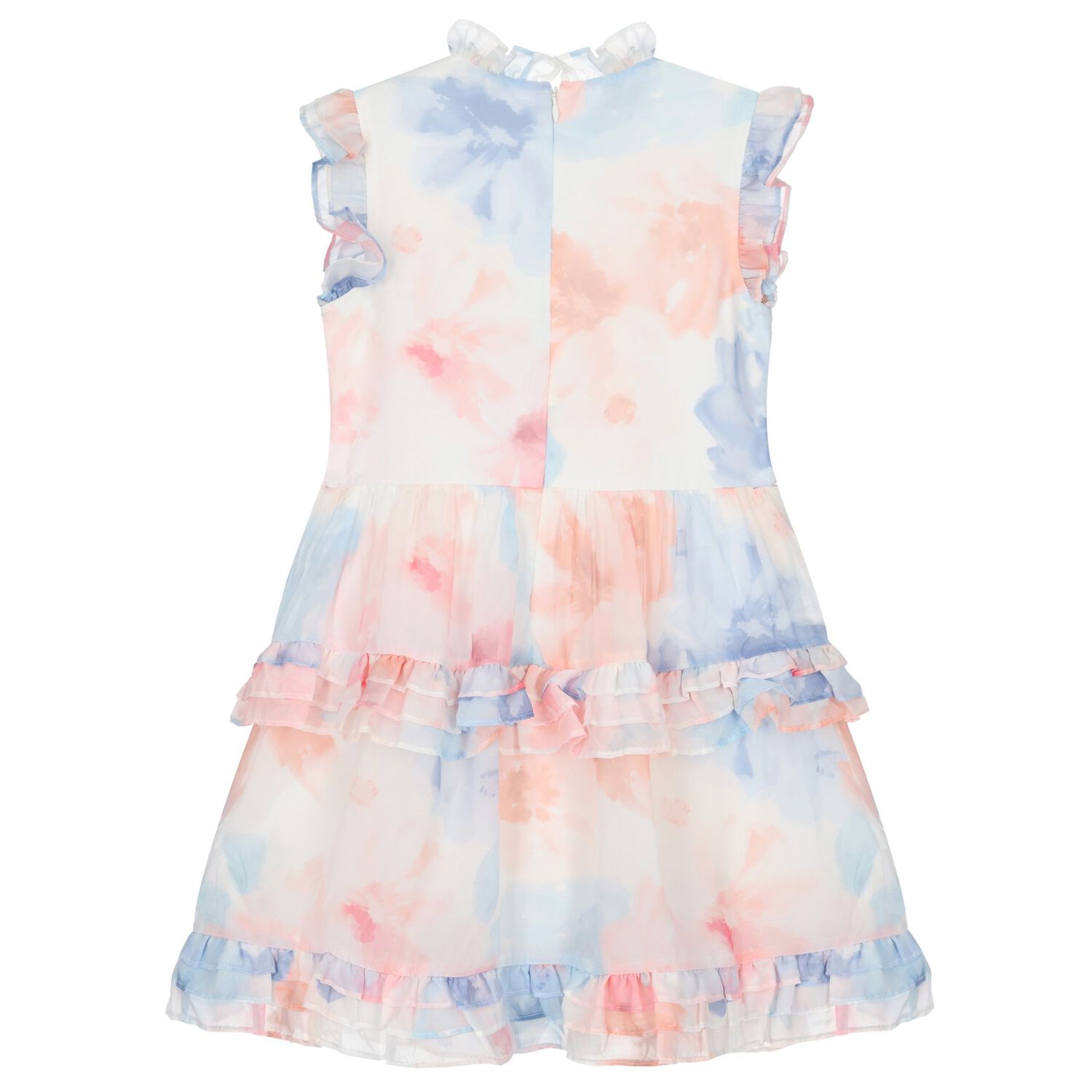 Girls Multi-Coloured Logo Chiffon Dress, 1, hi-res