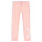 Girls Pink Logo Joggers, 1, hi-res