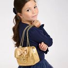Girls Gold Bow Handbag, 2, hi-res