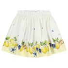 Girls White & Ivory Lemon Skirt Set , 1, hi-res