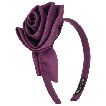 Girls Purple Rose Headband