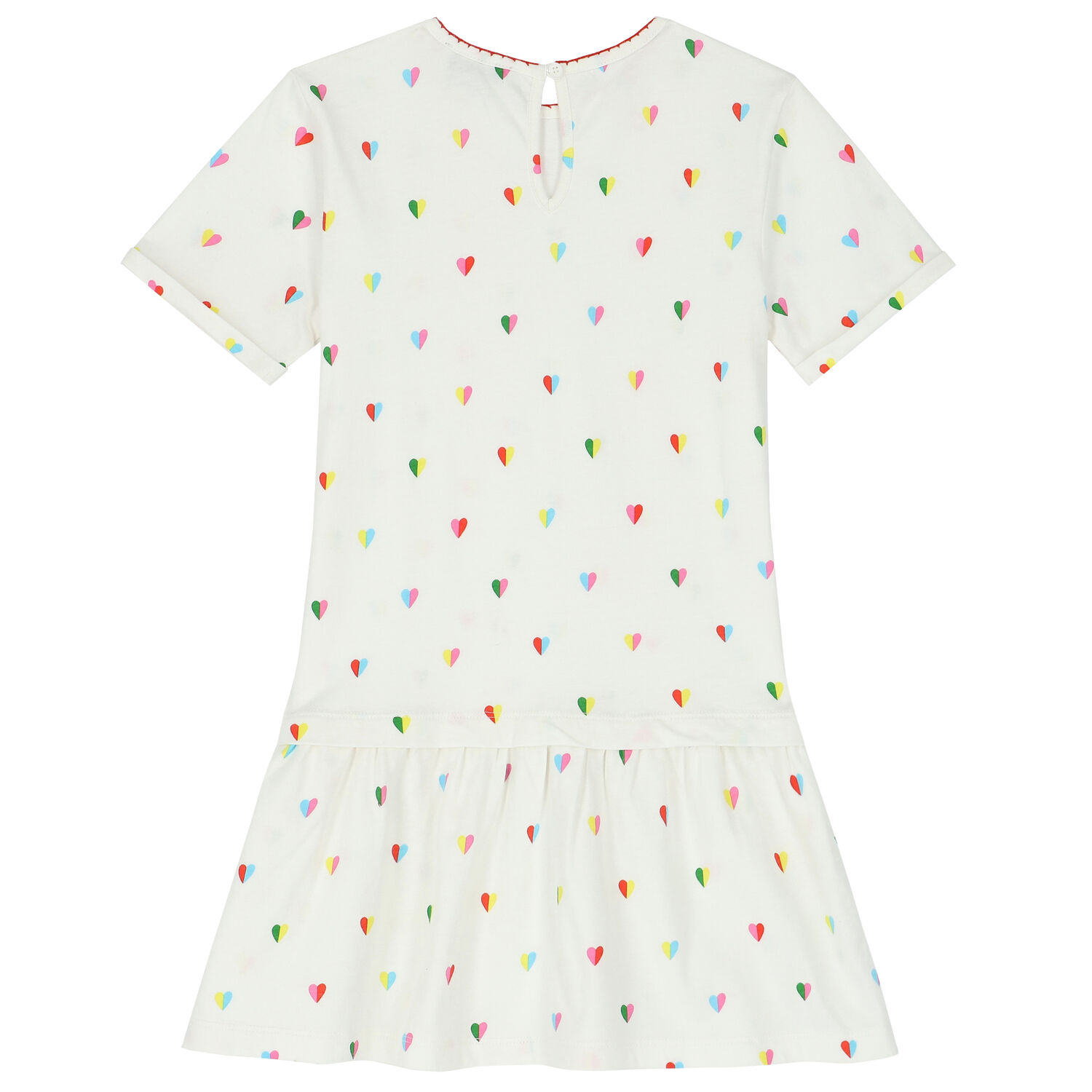 Girls Ivory Hearts Dress, 1, hi-res