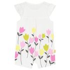 Baby Girls White Floral Romper, 1, hi-res