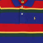 Boys Multi-Colored Striped Logo Polo Shirt, 1, hi-res
