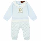 Baby Boys Blue Logo Babygrow, 2, hi-res