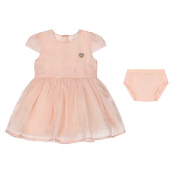 Younger Girls Pink Logo Dress Set