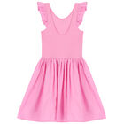 Girls Pink Ruffled Dress, 1, hi-res