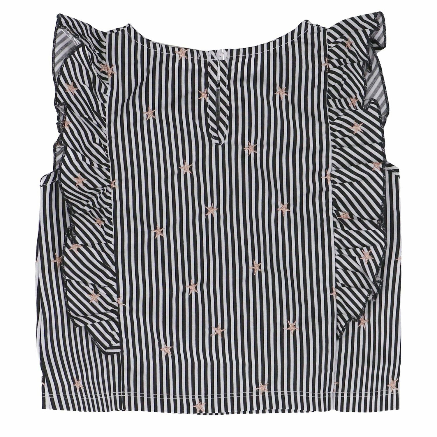 Girls Black & White Striped Top, 1, hi-res image number null