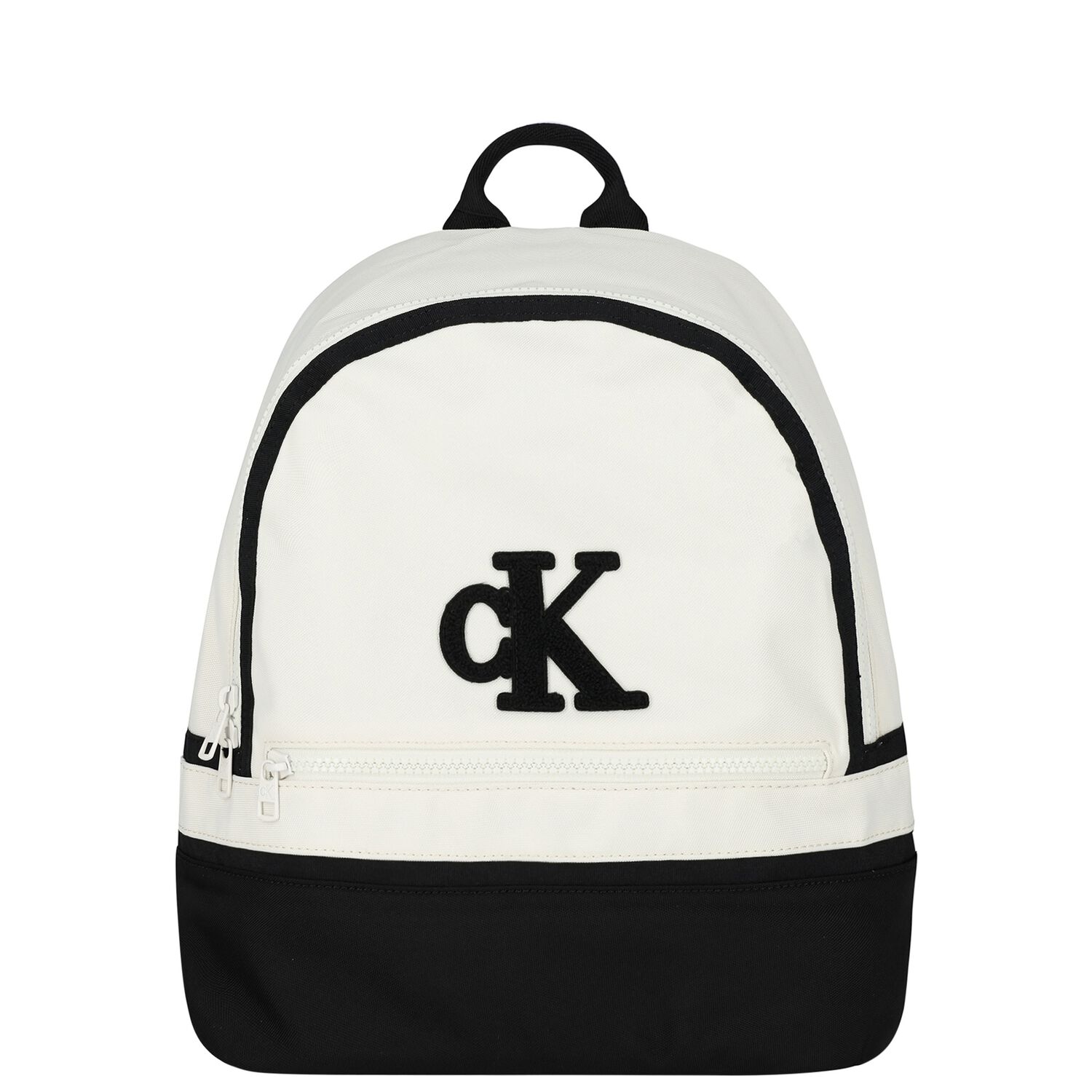 White & Black Logo Backpack, 1, hi-res