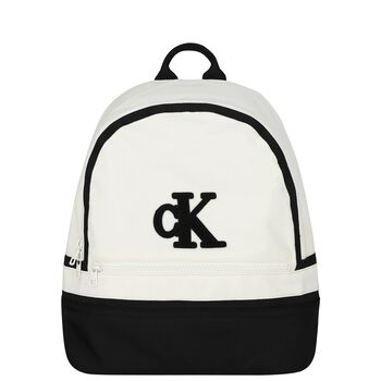 White & Black Logo Backpack