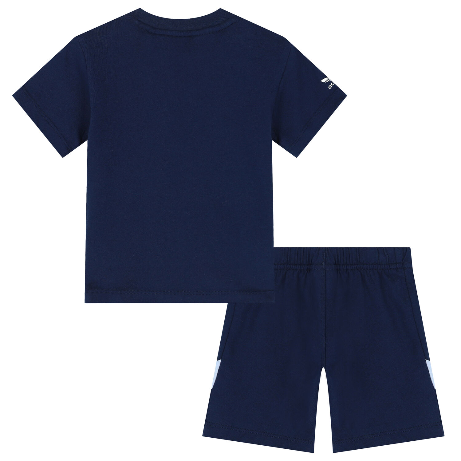 Boys Navy Blue Logo Short Set, 1, hi-res