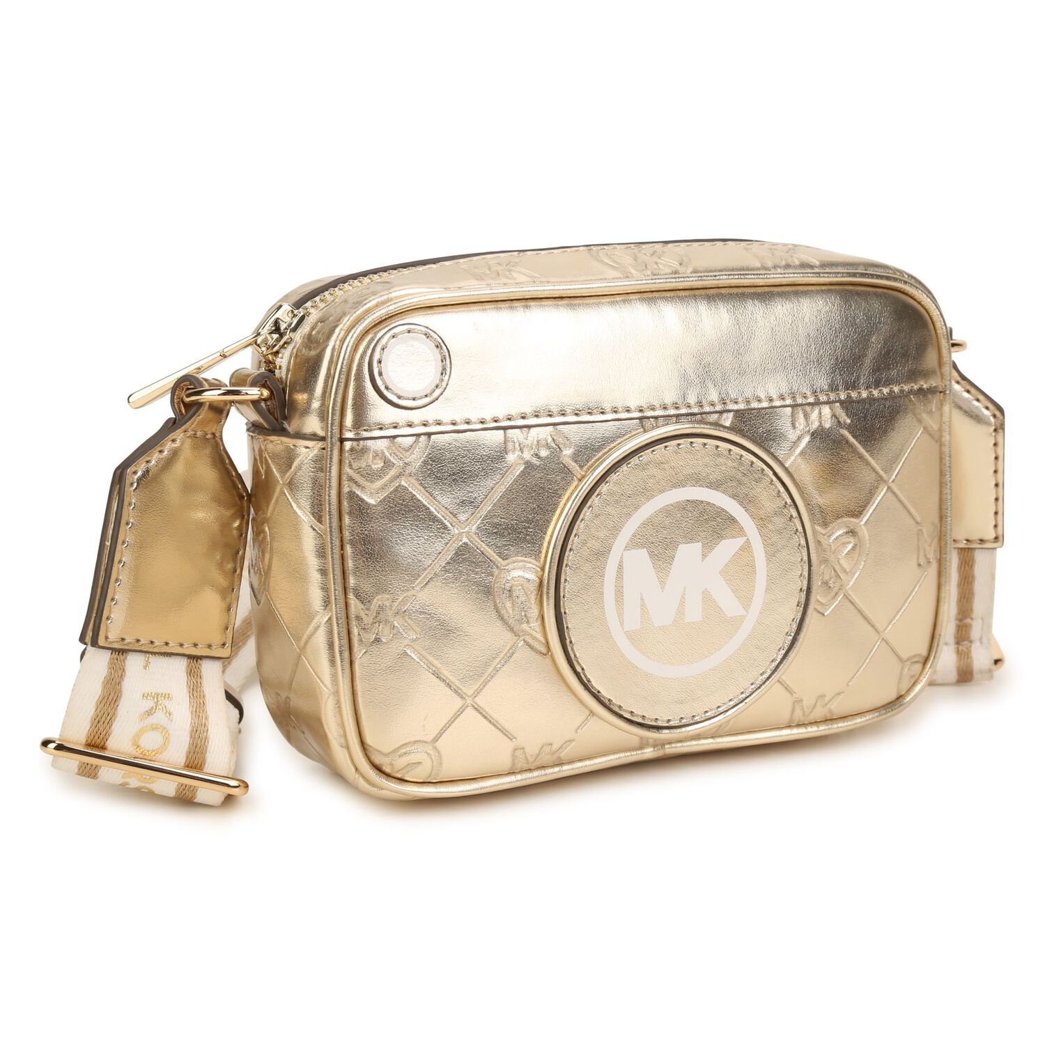 Girls Gold Logo Shoulder Bag, 1, hi-res