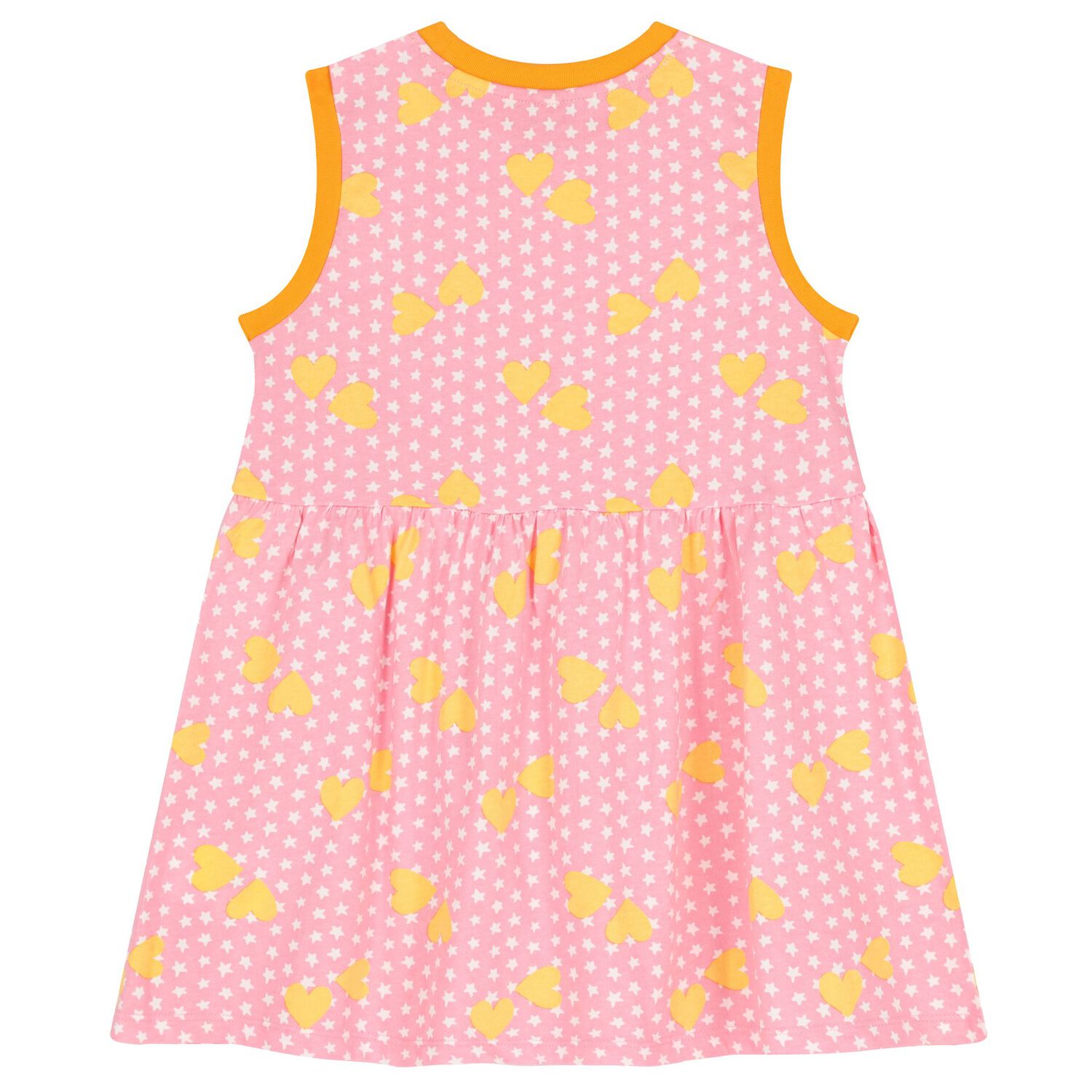 Girls Pink & Orange Star Dress, 1, hi-res