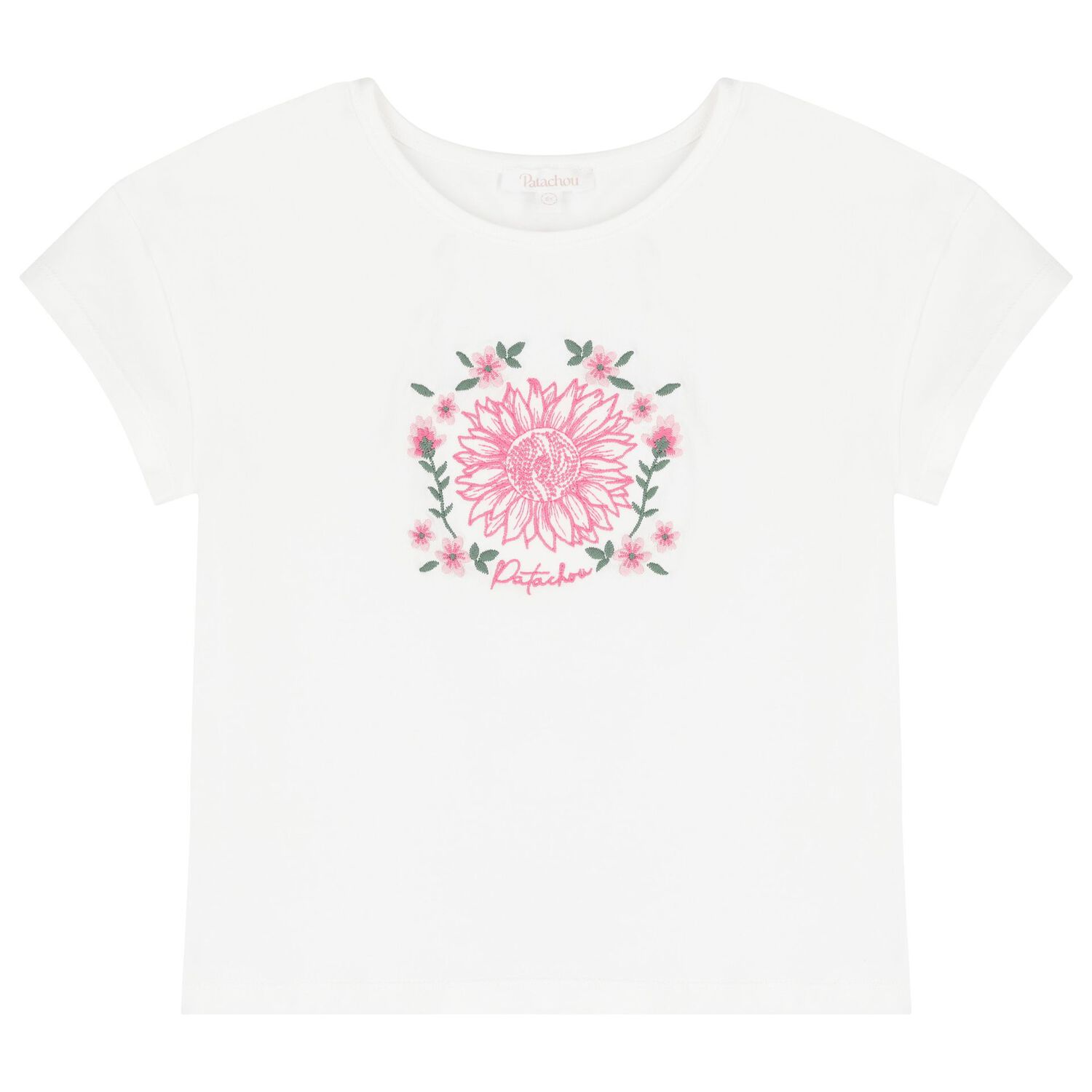 Girls White & Pink Floral Tulle Skirt Set, 1, hi-res image number null