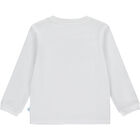 Boys White Logo Long Sleeve Top, 1, hi-res
