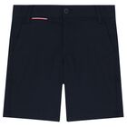 Boys Navy Blue Chino Shorts, 2, hi-res