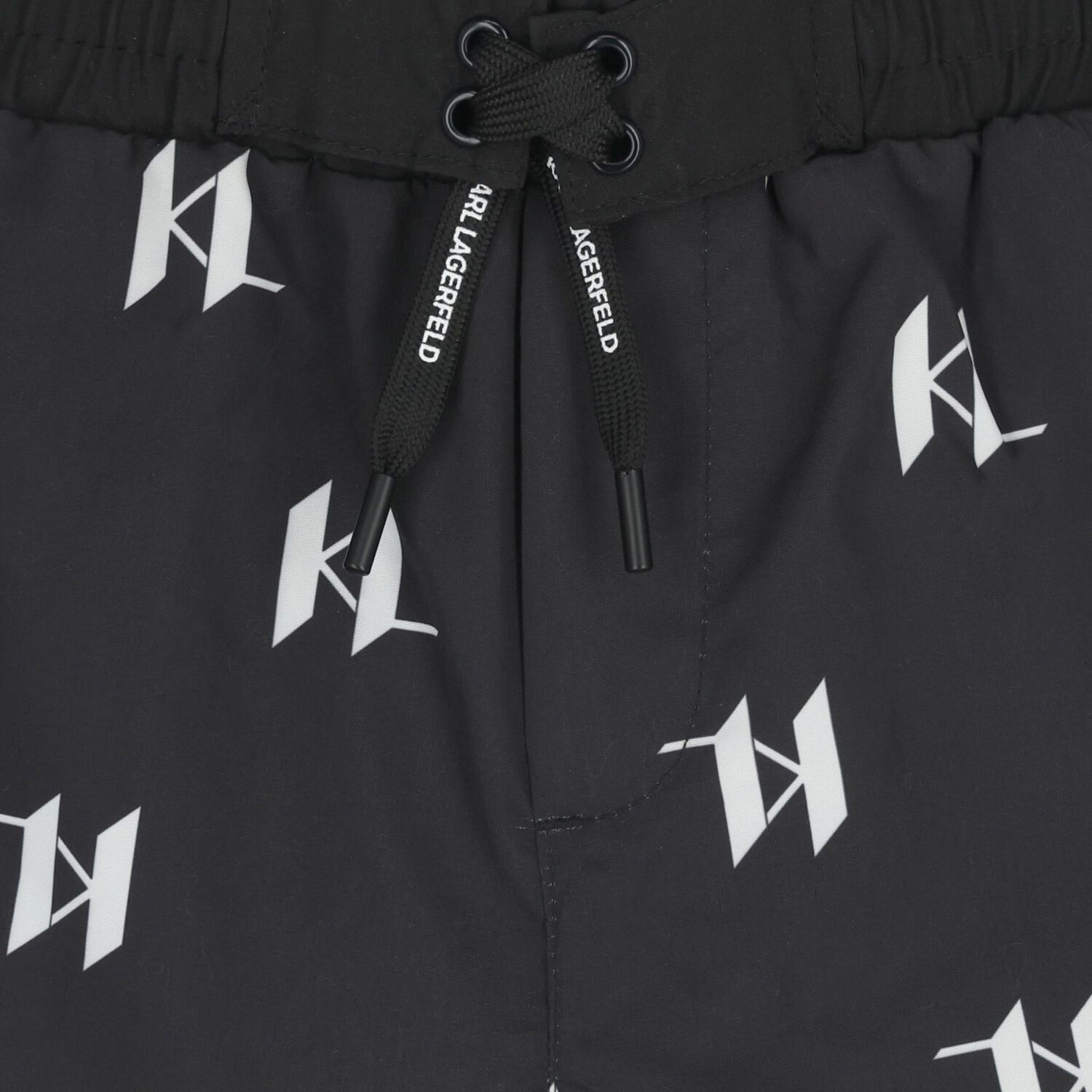 Boys Mini Me Black Logo Swim Shorts, 1, hi-res