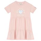 Girls Pink Logo Dress, 1, hi-res