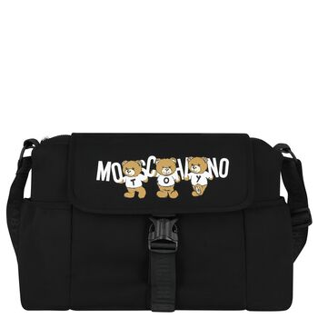 Black Teddy Bear Logo Baby Changing Bag