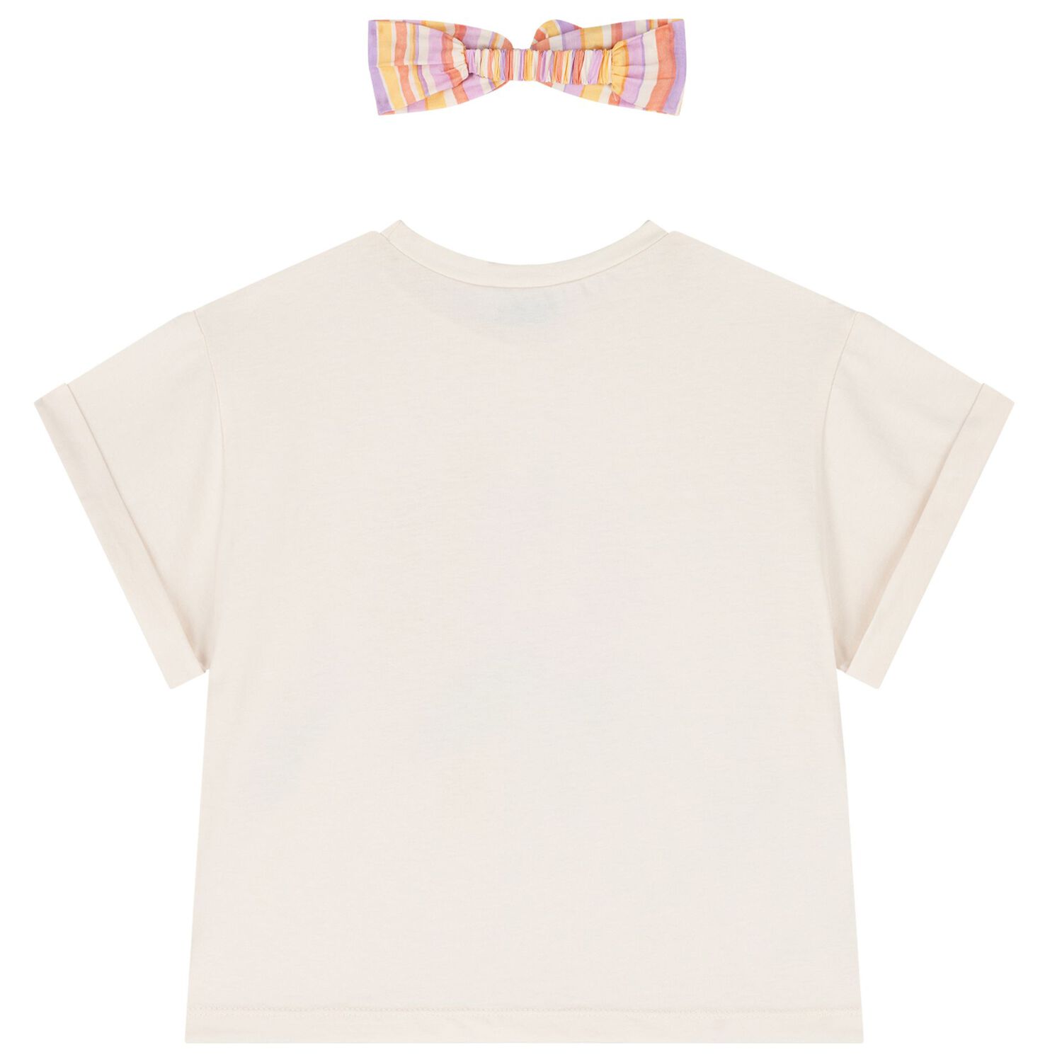 Girls Ivory T-Shirt & Headband Set, 1, hi-res