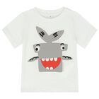 Younger Boys Ivory Shark T-Shirt, 1, hi-res