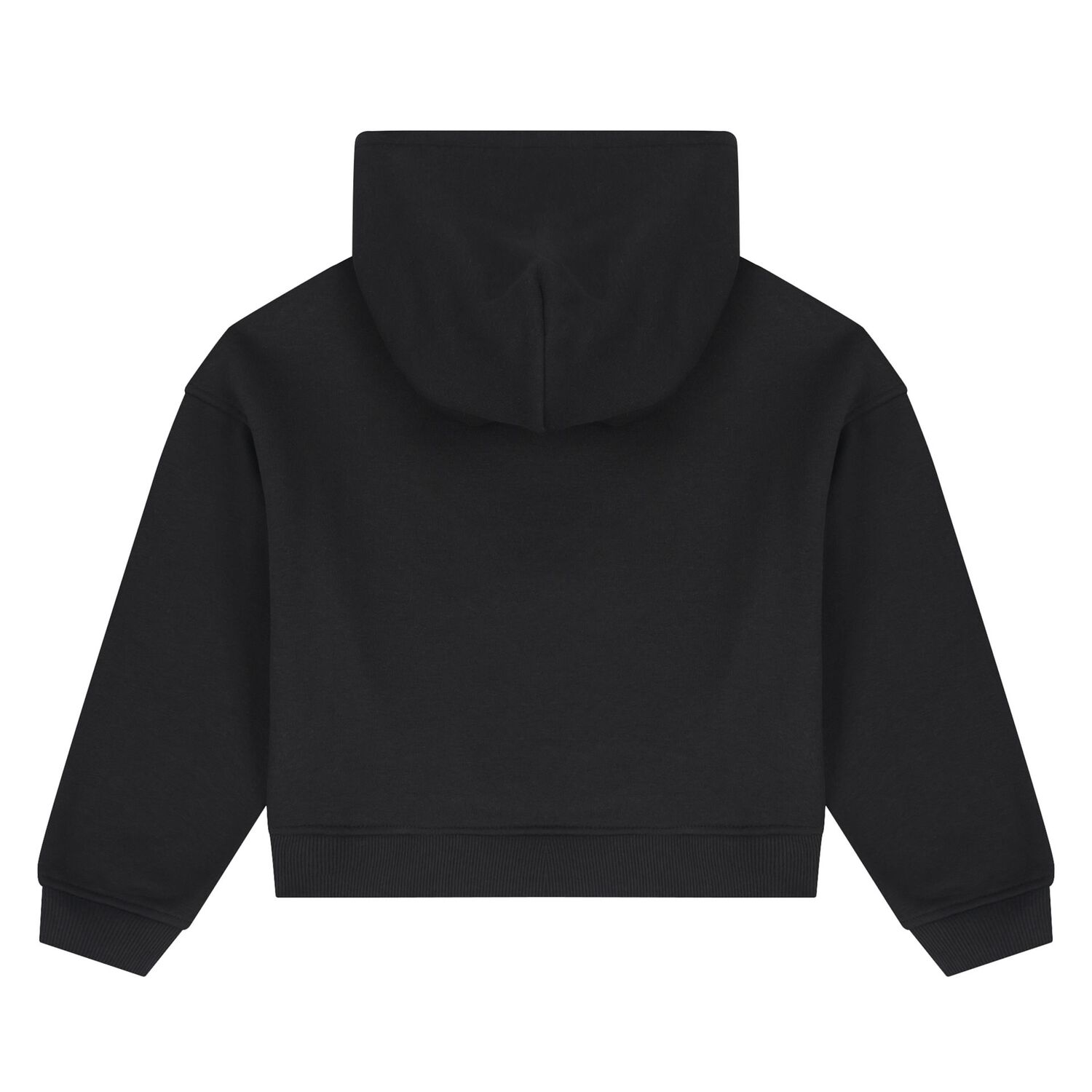 Girls Black Logo Hooded Top, 1, hi-res