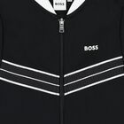 Boys Black Logo Zip Up Top, 1, hi-res