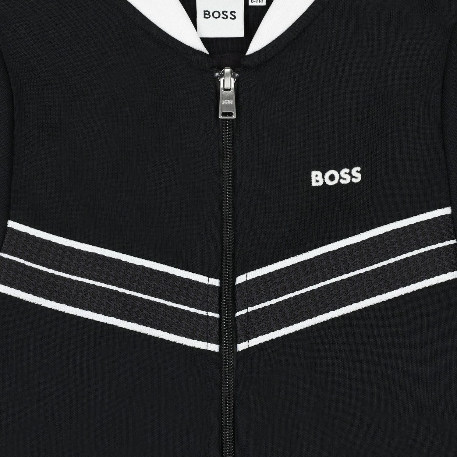 Boys Black Logo Zip Up Top, 1, hi-res image number null