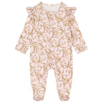Baby Girls Pink & Gold Babygrow
