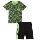 Boys Green & Black Shorts Set, 1, hi-res