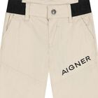 Younger Boys Beige Logo Shorts, 2, hi-res