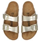 Girls Metallic Gold Sandals, 1, hi-res