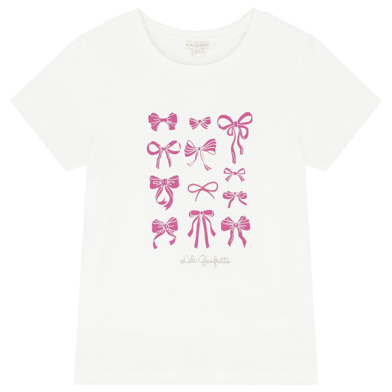 Girls Ivory Logo Bow T-Shirt, 1, hi-res image number null