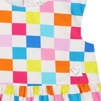 Girls Multi-Color Check Dress