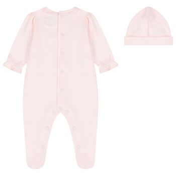 Baby Girls Pink Floral Babygrow Set