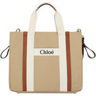 Beige Logo Baby Changing Bag, 1, hi-res